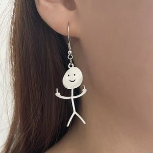 Stainless steel middle finger have a nice day FU earrings